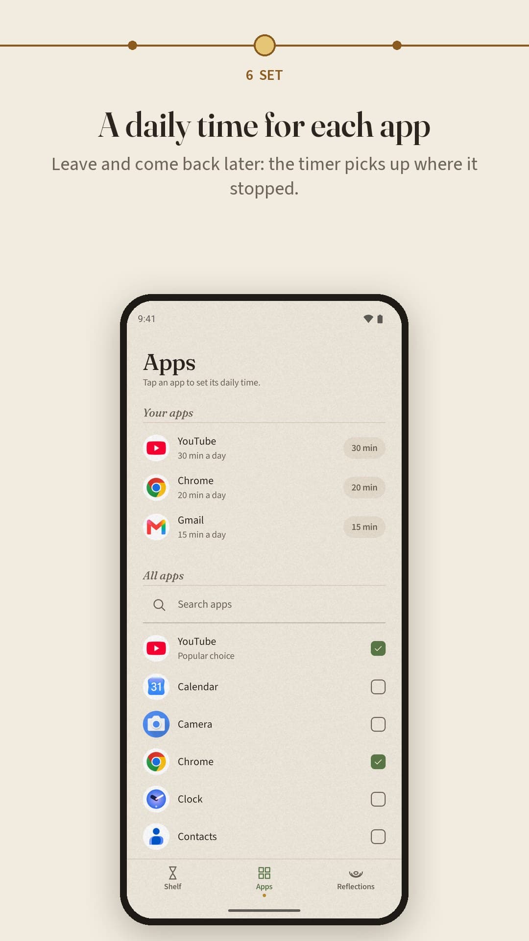 A Daily Time for Each App